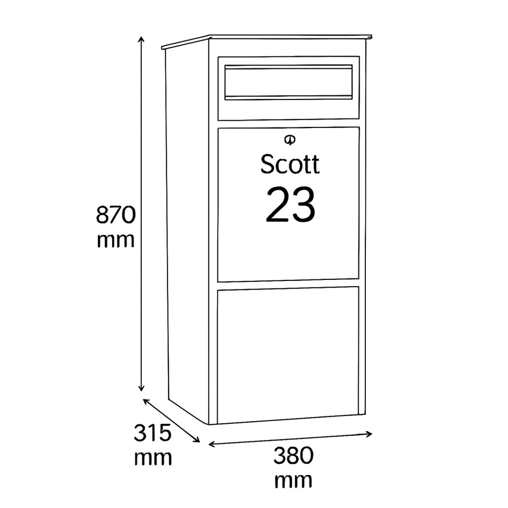 Free Standing Outdoor Parcel Box - Parcelbox4you