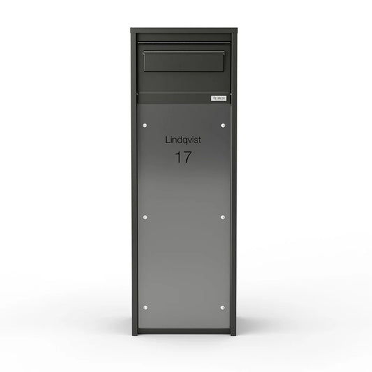 Free Standing Outdoor Parcel Box – Nikolai – Stainless Steel – Front View