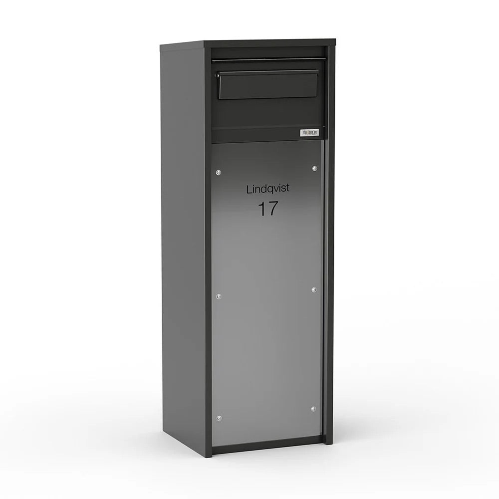 Free Standing Outdoor Parcel Box – Nikolai – Stainless Steel – Side View