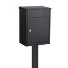 Free Standing Front Access Parcel Letterbox Lockable Allux 500 - Black