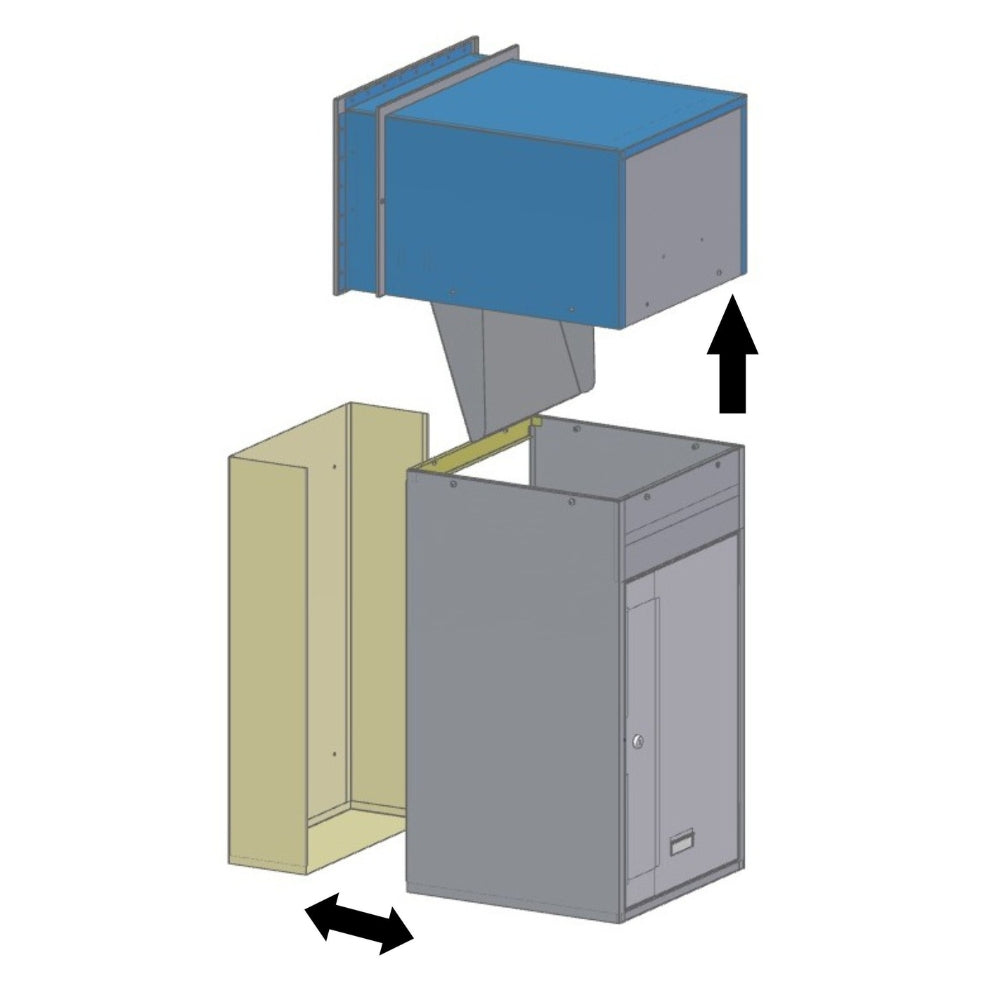 Large Capacity Parcel Box Rear Access for Gates, Fences and Side Panels – Epsilon GM - Anthracite Grey