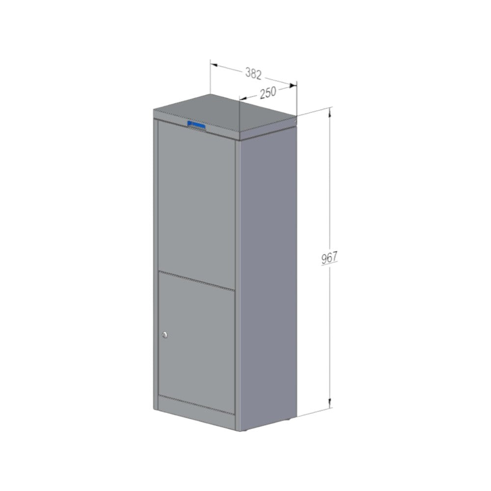 ParcelPod 3 Front Access – Front Side Dimension Drawing 1
