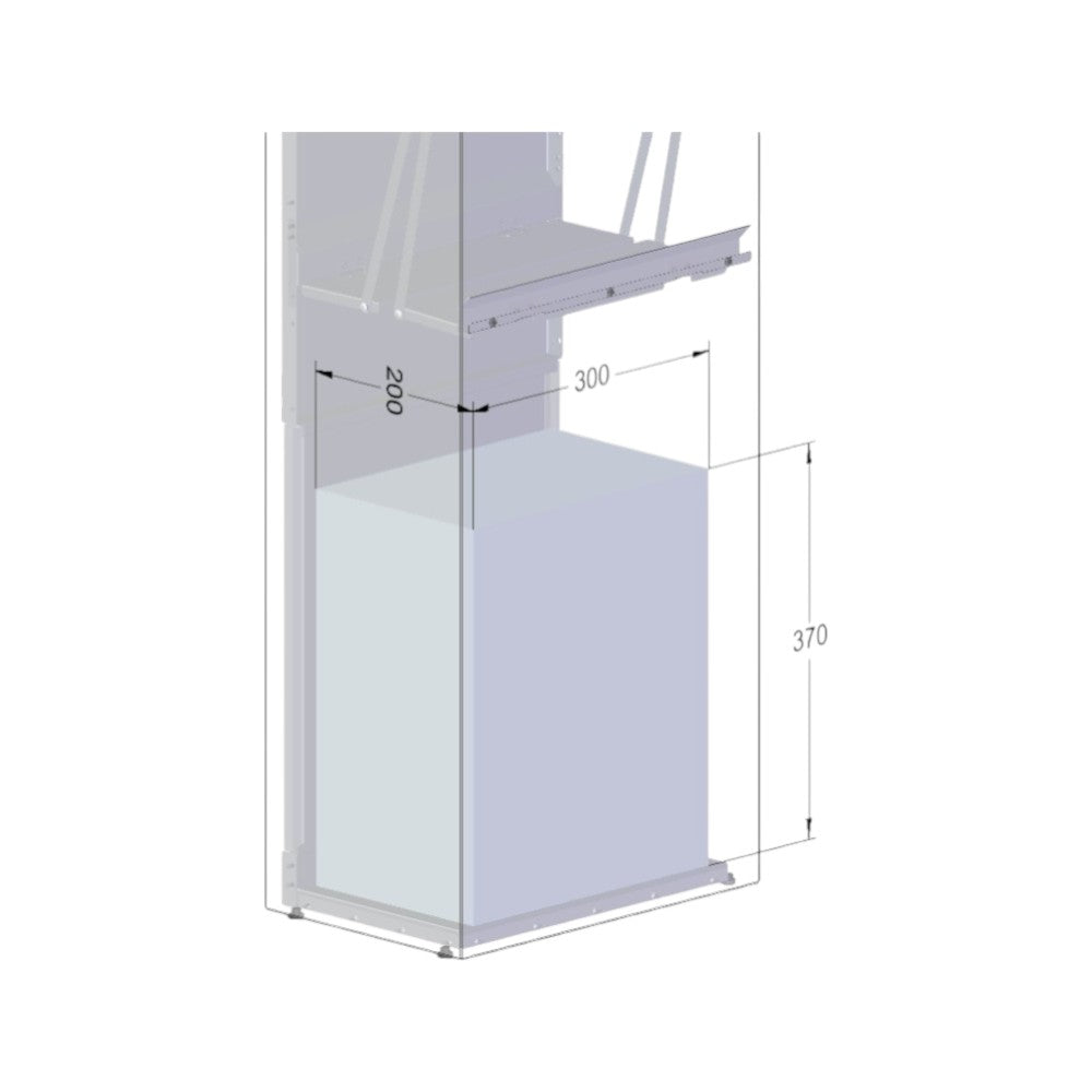 ParcelPod 3 Front Access – Front Side Dimension Drawing 2