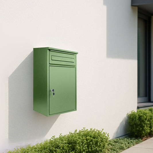 Wall Mounted Parcel & Post Box – Woodpecker Pale Green | Parcelbox4you
