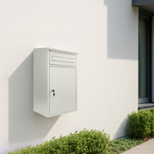 Wall Mounted Parcel & Post Box – Woodpecker Pebble Grey | Parcelbox4you