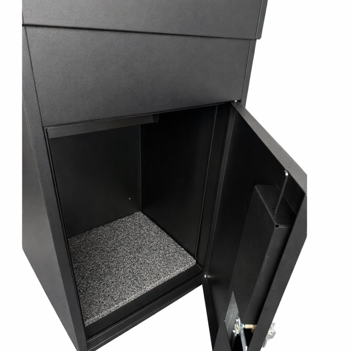 Large Capacity Parcel Box Rear Access for Gates, Fences and Side Panels – Epsilon GM - Black