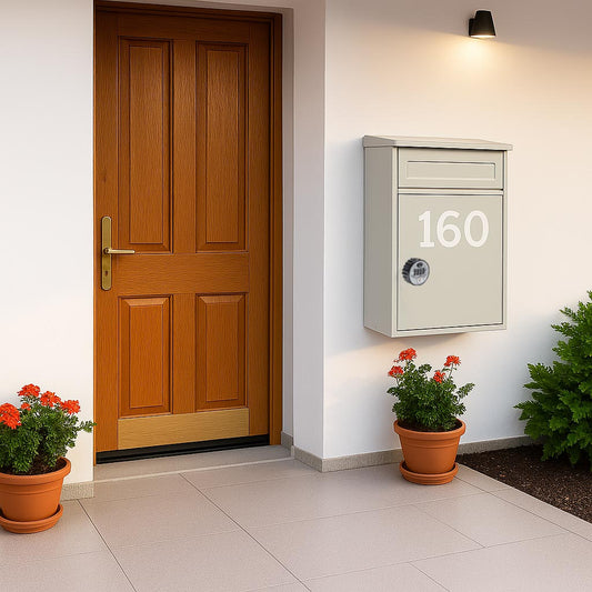 WallMounted Outdoor Parcel Box Woodpecker Pale Grey Combination Lock Personalised