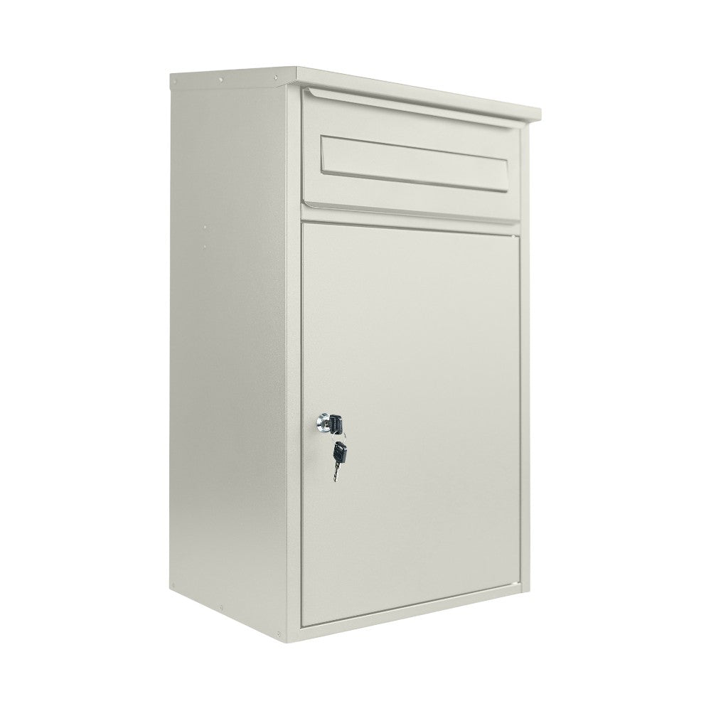 Wall Mounted Outdoor Parcel Box Woodpecker in Pebble Grey