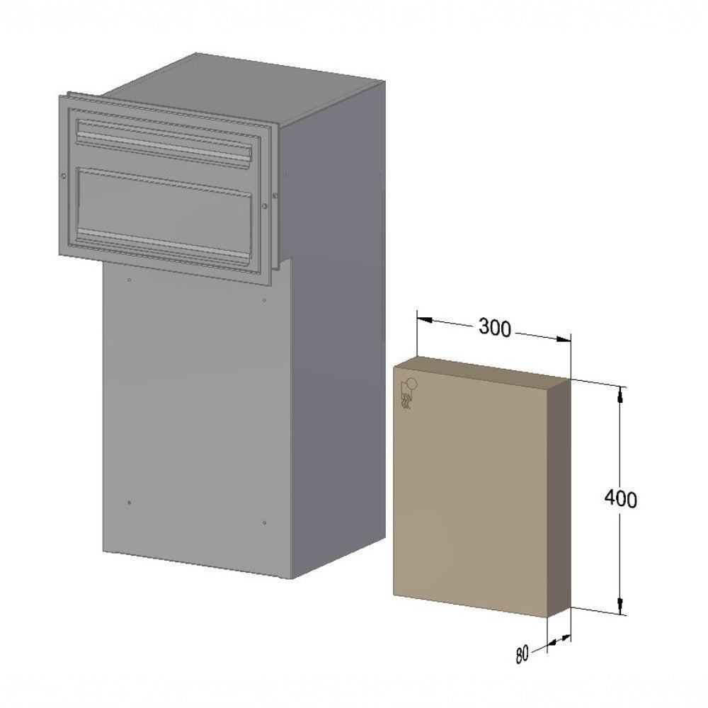 Through The Wall Parcel Box Stainless Steel Front with Integrated Letterbox for Single Brick Walls Sierra - Letterbox Supermarket