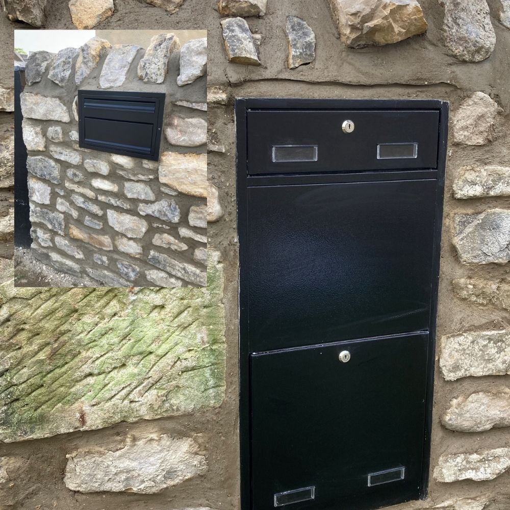 Through The Wall Parcel Delivery Box with Integrated Letterbox for Single Brick Walls Sierra - Letterbox Supermarket
