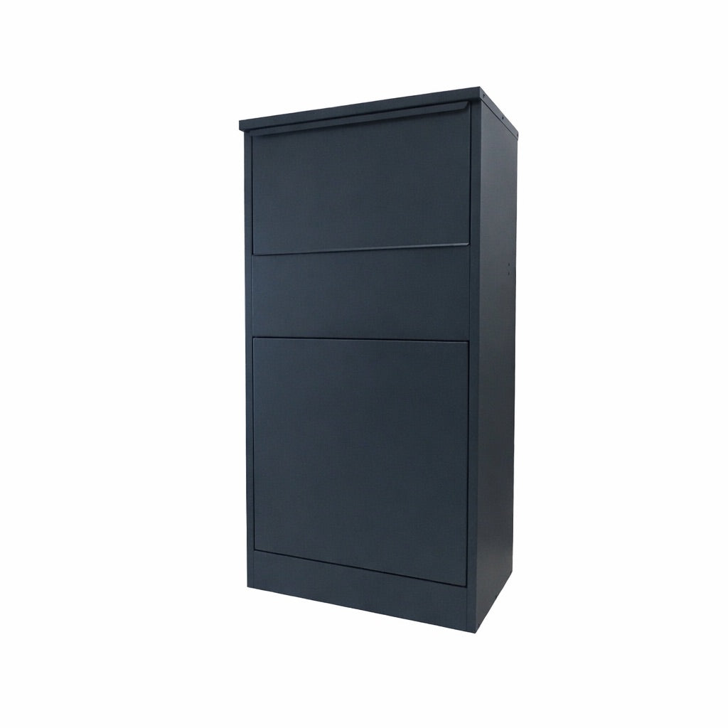 BuzzardExtraLargeRearAccessParcelBox-AnthraciteGrey-FrontClosed