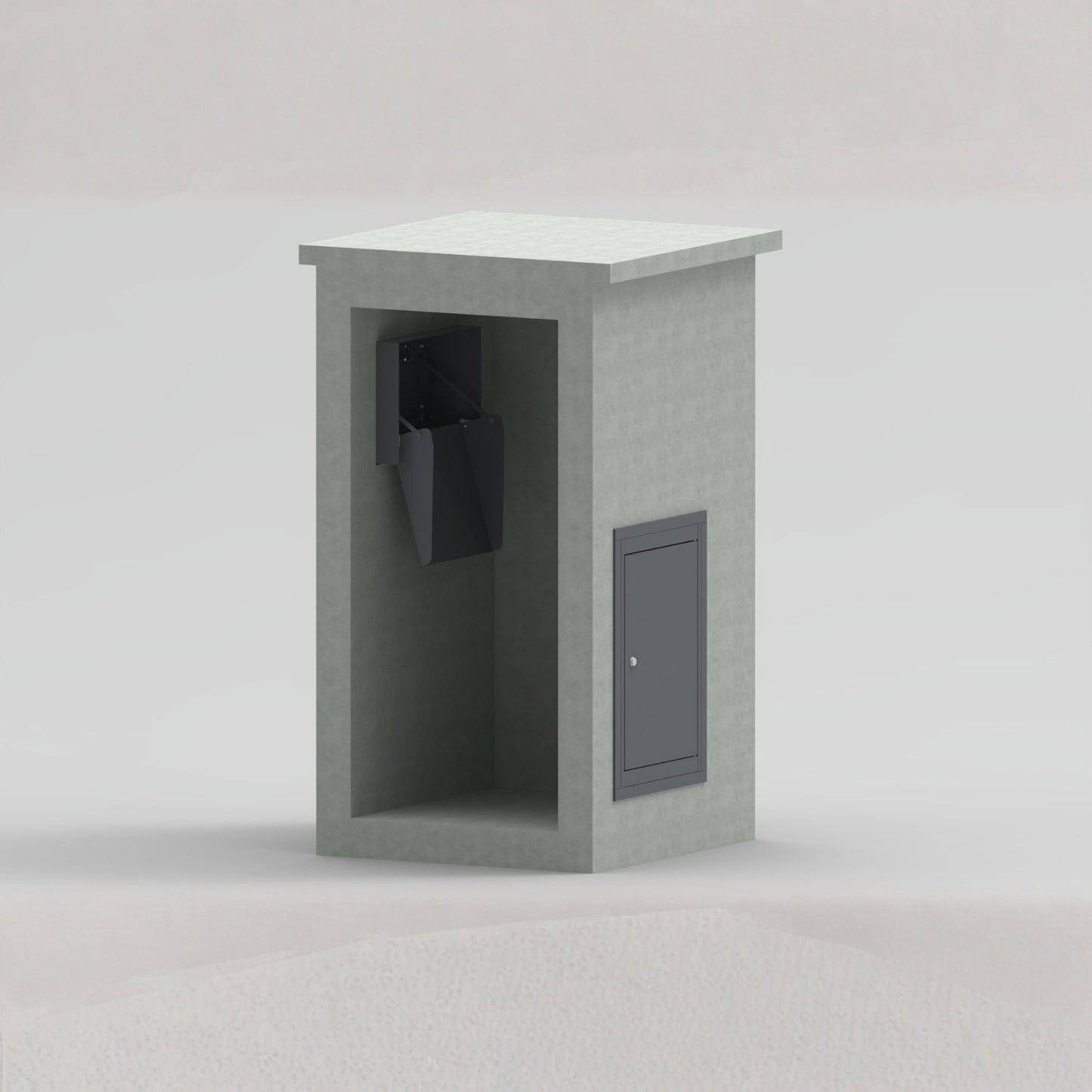Through Pillar Parcel Delivery System With Letterbox Epsilon-Pillar