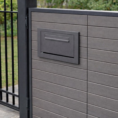 Large Capacity Parcel Box Rear Access for Gates, Fences and Side Panels – Epsilon GM - Anthracite Grey