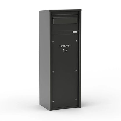 Free Standing Outdoor Parcel Box – Nikolai – Black – Side View