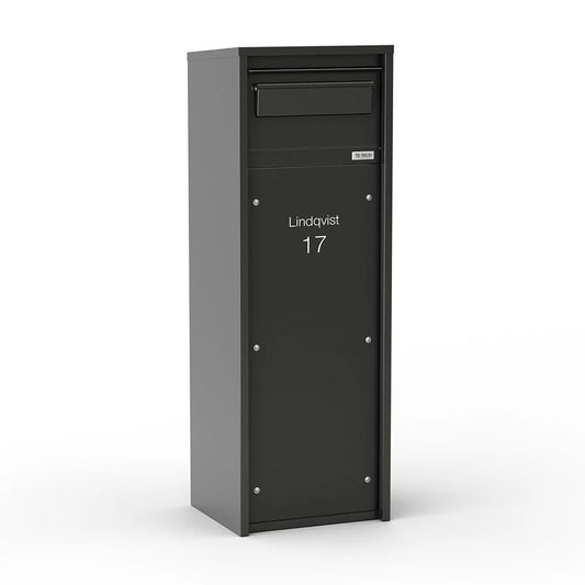 Free Standing Outdoor Parcel Box – Nikolai – Black – Side View