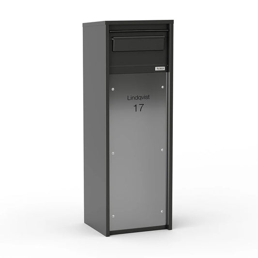 Free Standing Outdoor Parcel Box – Nikolai – Stainless Steel – Side View