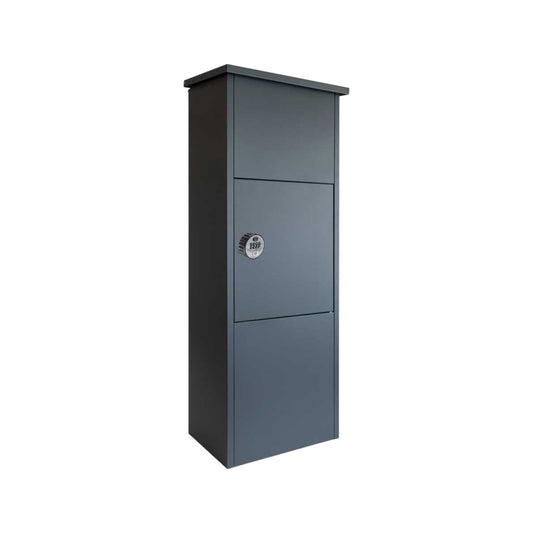 Large Outdoor Parcel Box Free Standing Front Access – Dark Grey with Combination Lock