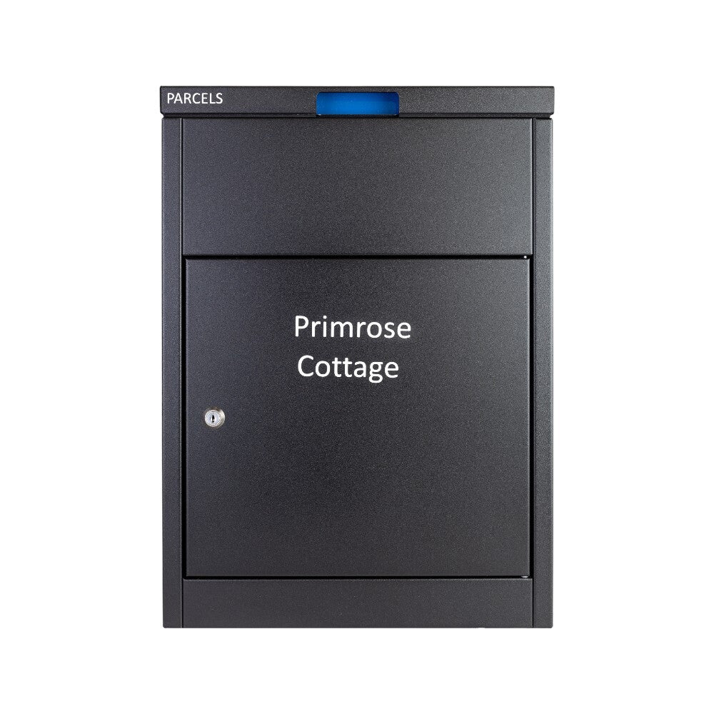 Modern Contemporary Wall Mounted Parcel Box – ParcelPod 1 – Anthracite Grey – Personalised
