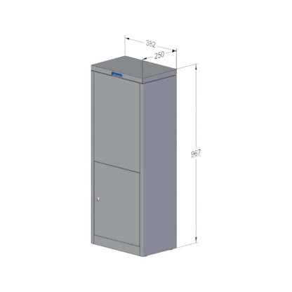 ParcelPod 3 Front Access – Front Side Dimension Drawing 1
