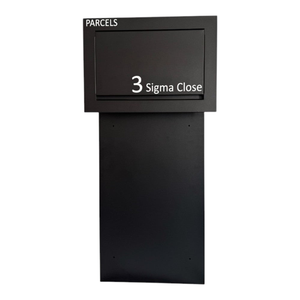 rear access parcel box for gates and fences sigma paco ve2 black front