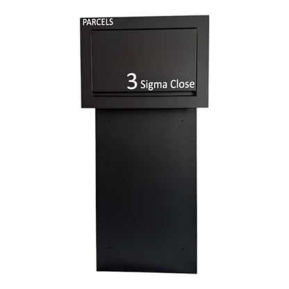 rear access parcel box for gates and fences sigma paco ve2 black front