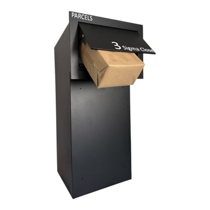 Rear Access Parcel Box for Gates and Fences – Sigma Paco VE2 – Whole Side Open