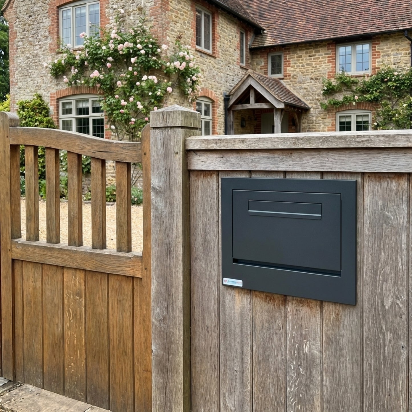 Large Capacity Parcel Box Rear Access for Gates, Fences and Side Panels – Epsilon GM - Anthracite Grey