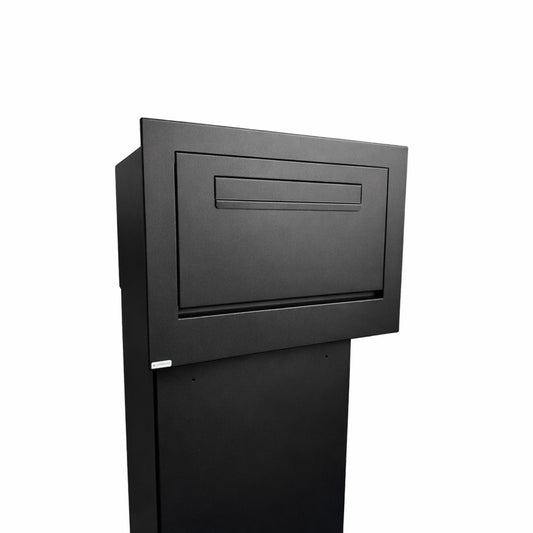 Large Capacity Parcel Box Rear Access for Gates, Fences and Side Panels – Epsilon GM - Black