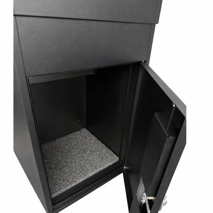 Large Capacity Parcel Box Rear Access for Gates, Fences and Side Panels – Epsilon GM - Black