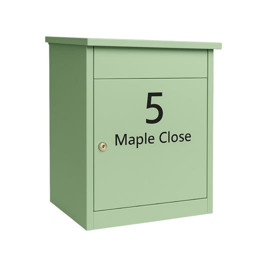 Wall Mounted Free Standing External Parcel Box Puffin In Pale Green 