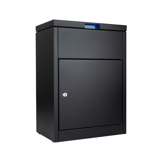 Wall Mounted Outdoor Parcel Box with Front Access – ParcelPod 1 – Black
