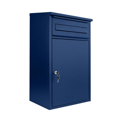 Wall Mounted Outdoor Parcel Box Woodpecker in Oxford Blue 