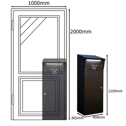 parcel box size comparison with door dimensions bjorn