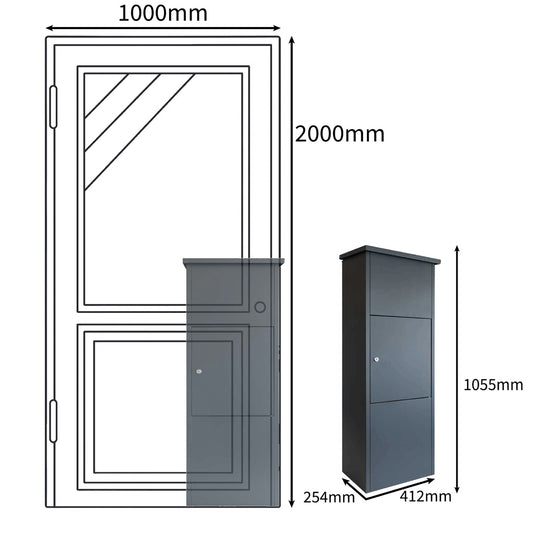 parcel box size comparison with door dimensions goldcrest