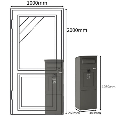 parcel box size comparison with door dimensions karl