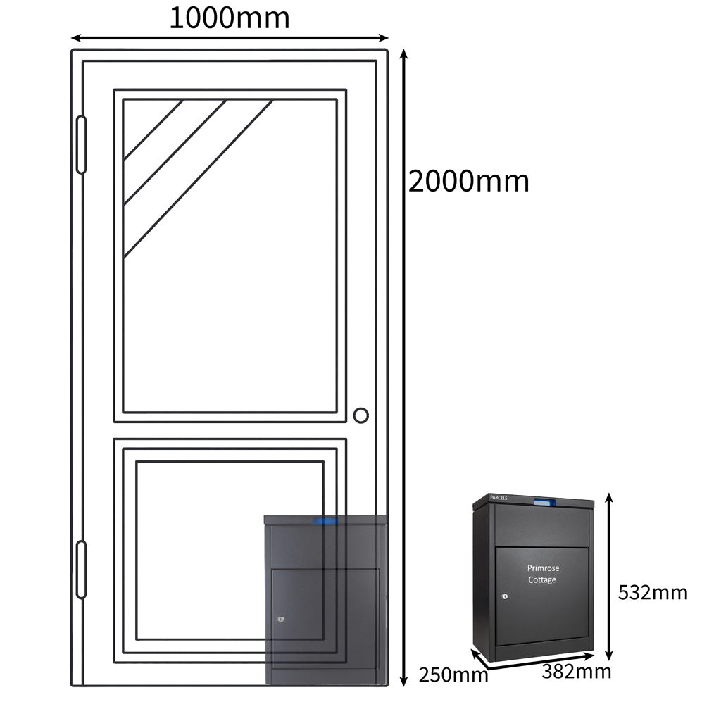 parcel box size comparison with door dimensions parcelpod 1