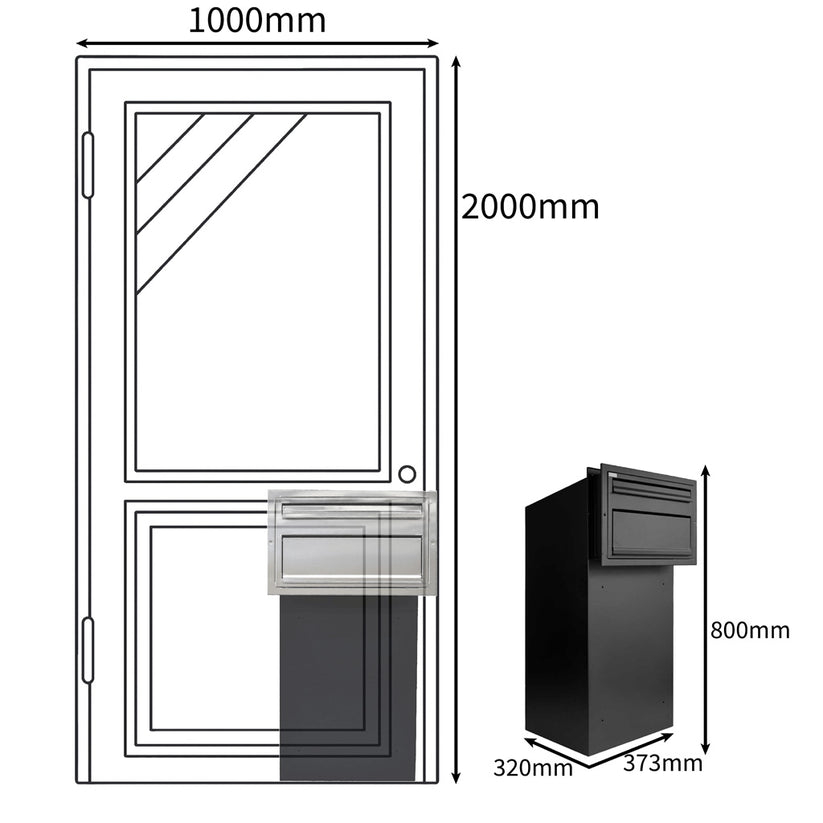 Outdoor Parcel Box for Gates & Fences | Sigma Rear Access Secure Parcel ...