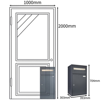 parcel box size comparison with door dimensions starling