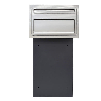 Through The Wall Parcel Box Stainless Steel Front with Integrated Letterbox for Single Brick Walls Sierra - Parcelbox4you